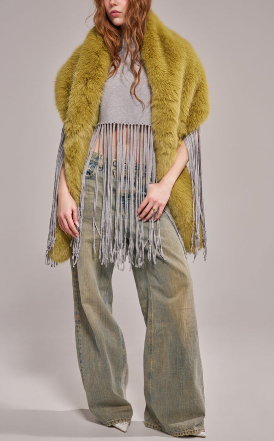 STARLET-WARMOLIVE FAUX FUR SCARF