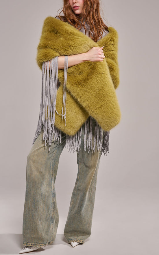 STARLET-WARMOLIVE FAUX FUR SCARF
