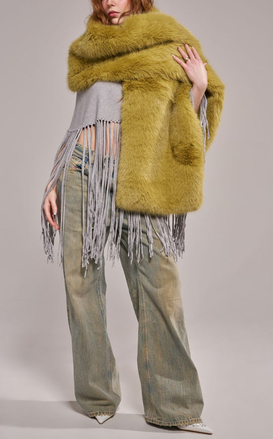 STARLET-WARMOLIVE FAUX FUR SCARF