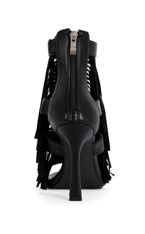 SUMAC-BLACK FRINGE GLADIATOR SANDAL BOOTIE
