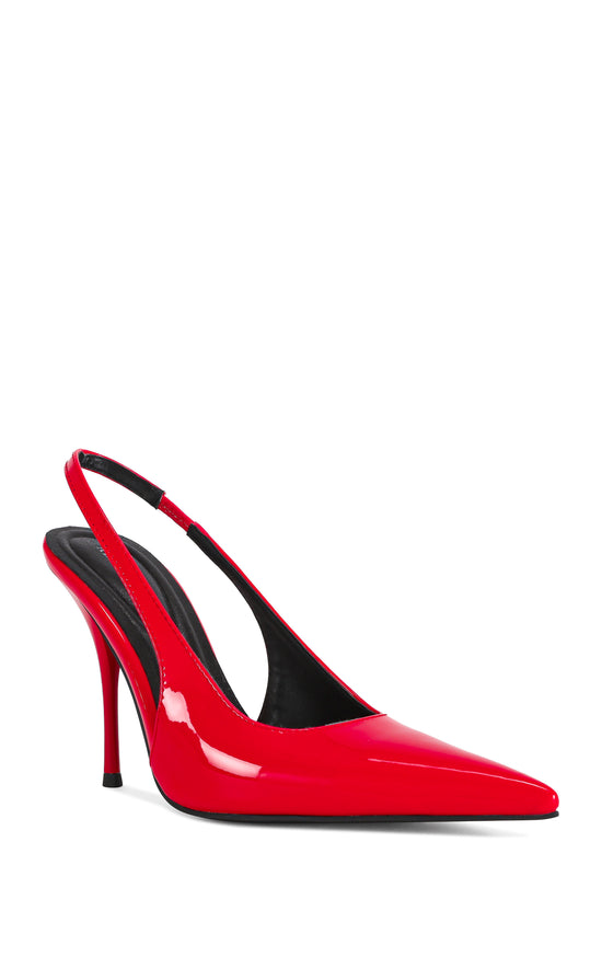 SYLVA-RED POINT TOE SLINGBACK STILETTO PUMP
