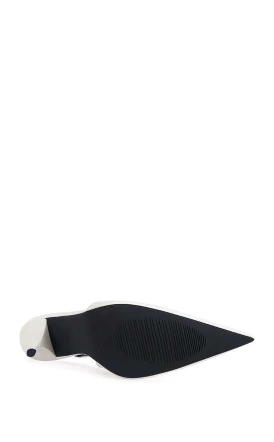 SYLVA-WHITE POINT TOE SLINGBACK STILETTO PUMP