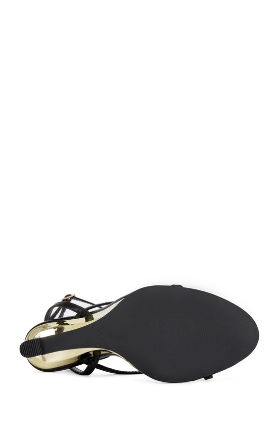 TAGAS-BLACK STRAPPY WEDGE SANDAL