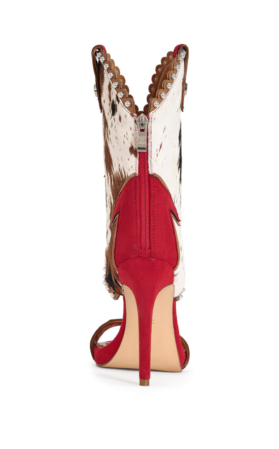 TAHLIE-COWMULTI CALF HAIR STILETTO SANDAL BOOTIE