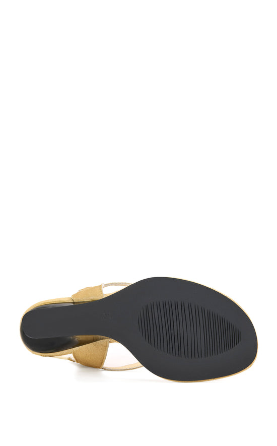 TAMSIE-BEIGE CALF HAIR WRAP-AROUND SANDAL