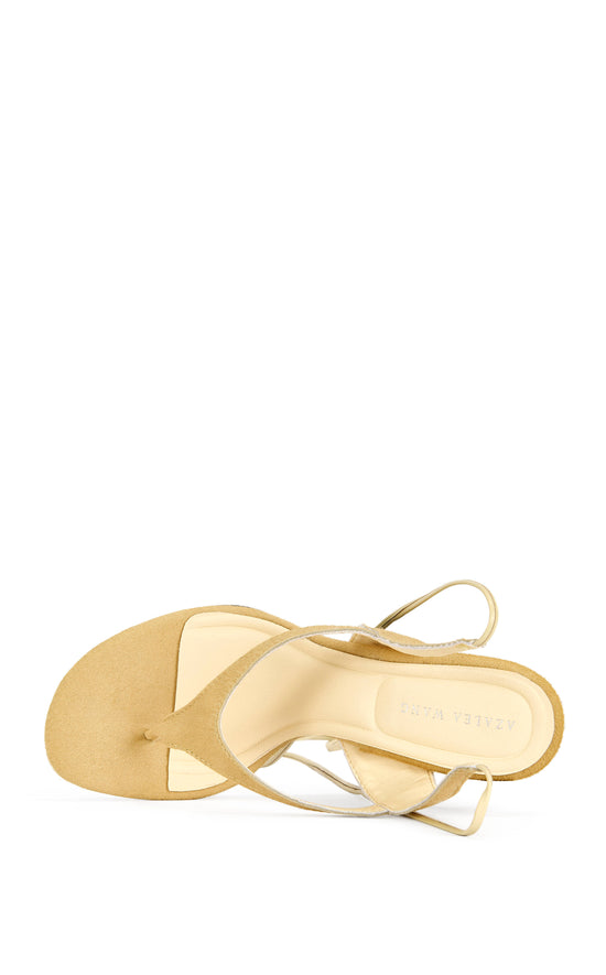 TAMSIE-BEIGE CALF HAIR WRAP-AROUND SANDAL