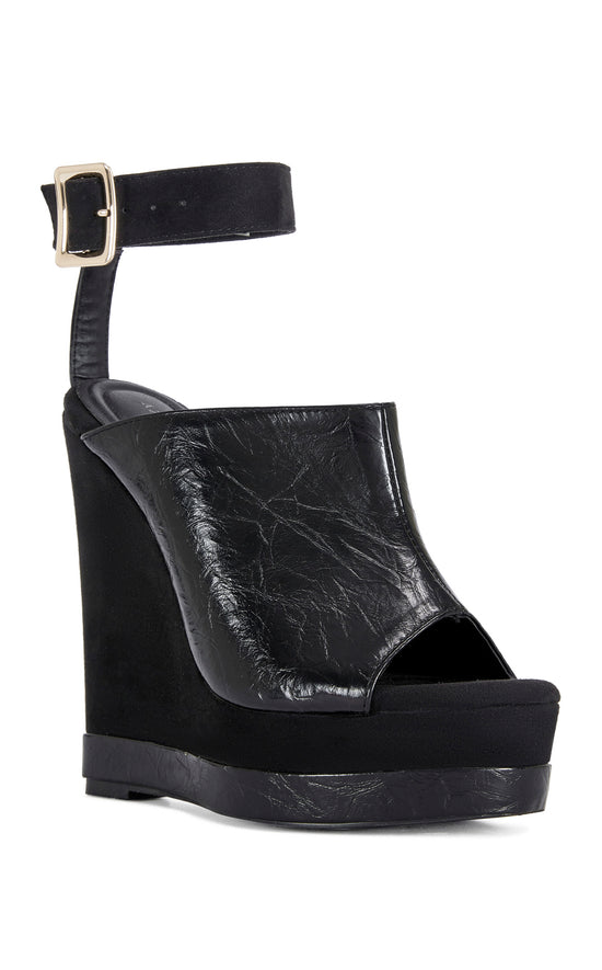 TANA-BLACK PLATFORM WEDGE SANDAL