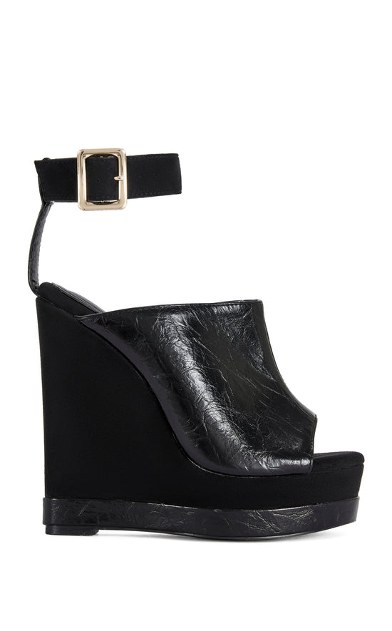 TANA-BLACK PLATFORM WEDGE SANDAL