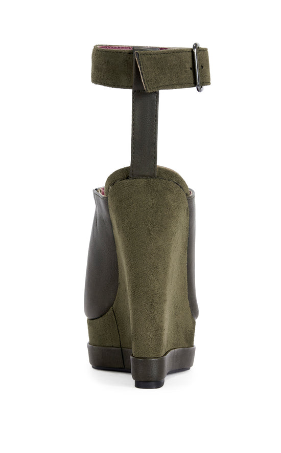 TANA-OLIVE PLATFORM WEDGE SANDAL