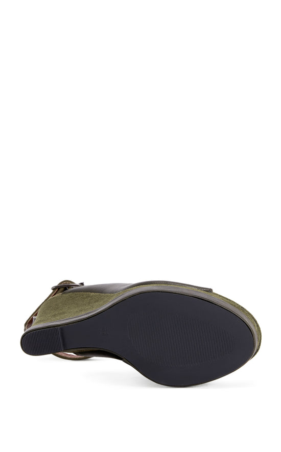 TANA-OLIVE PLATFORM WEDGE SANDAL