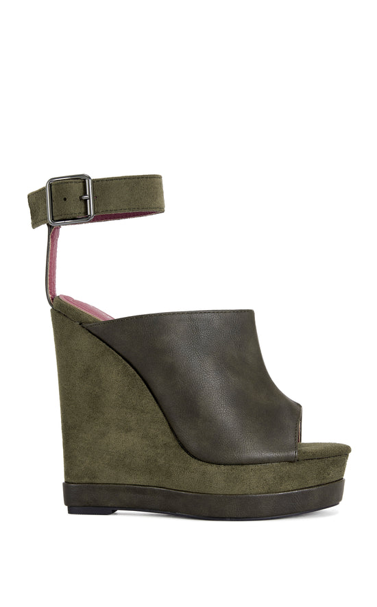 TANA-OLIVE PLATFORM WEDGE SANDAL