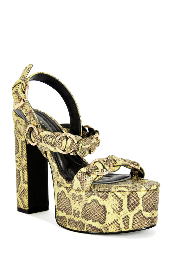 TARYNN-YELLOWSNAKE BLOCK SANDAL