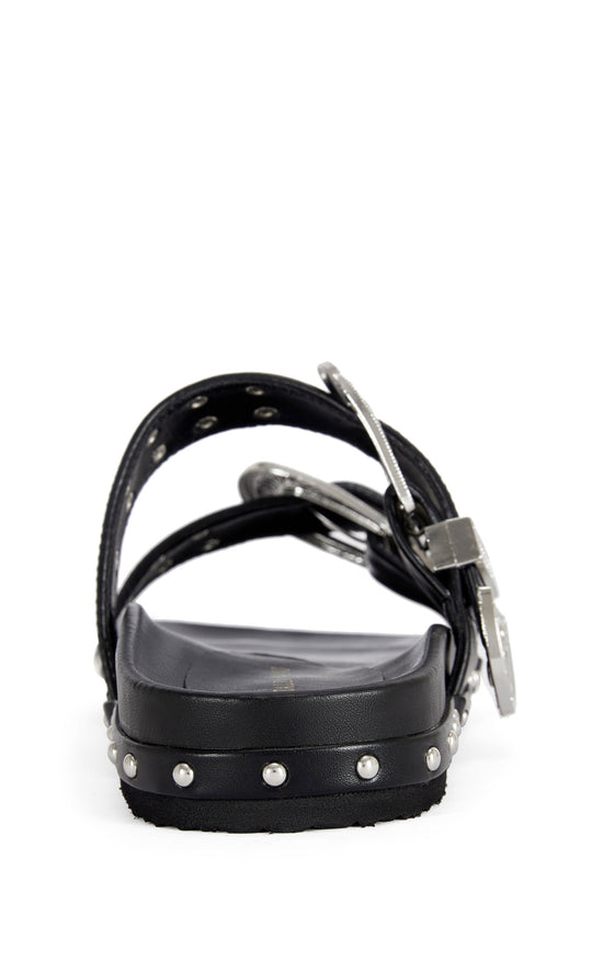 TEGAN-BLACK WESTERN SANDAL SLIDE