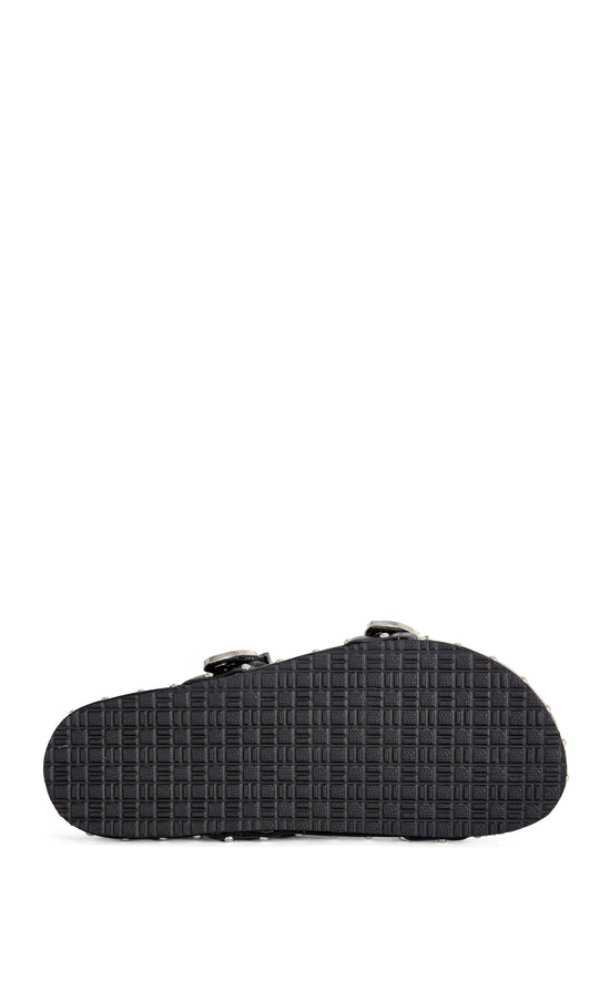 TEGAN-BLACK WESTERN SANDAL SLIDE