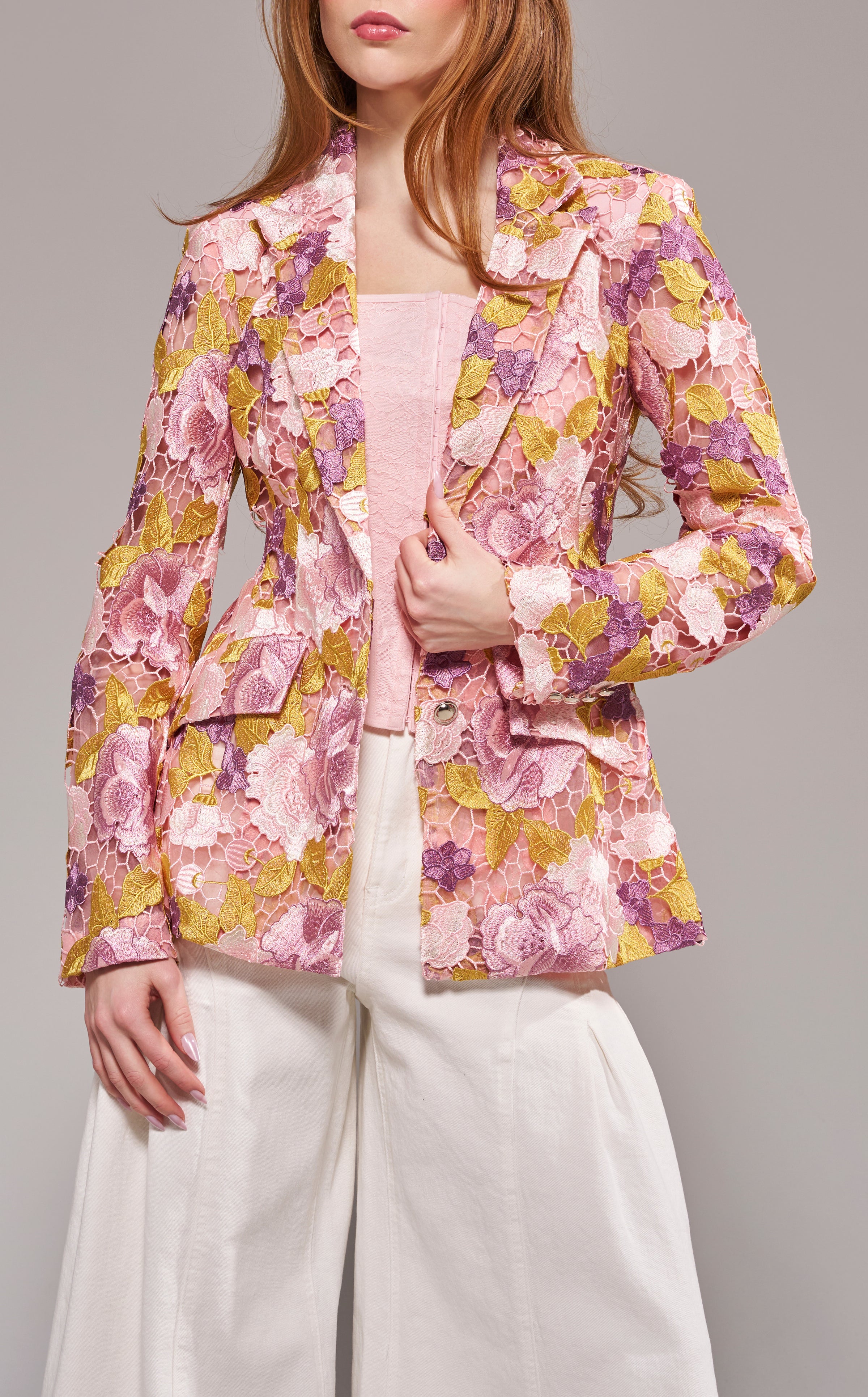 THALENA-PINKMULTI BLAZER OUTERWEAR | AZALEA WANG