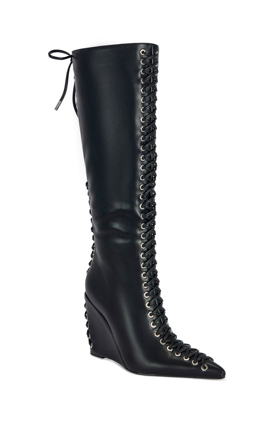 THAUMUS-BLACK WEDGE BOOT