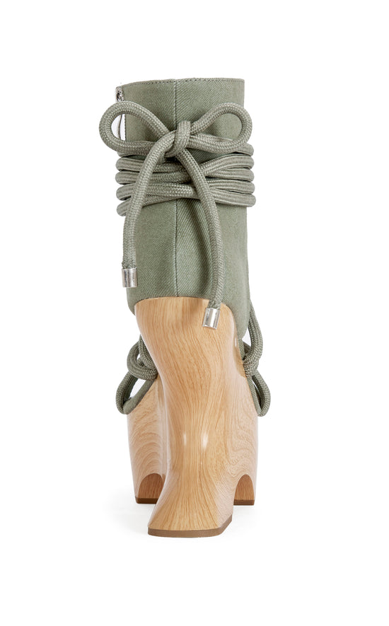 TIZIANO-OLIVE WEDGE SANDAL | AZALEA WANG