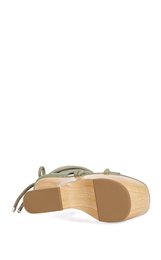 サトヨシ TIZIANO-OLIVE WEDGE SANDAL | AZALEA WANG