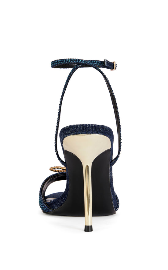 TREETOK-DENIM EMBELLISHED STILETTO SANDAL