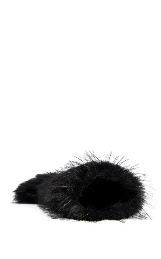 UPSTARTER-BLACK FAUX FUR STILETTO BOOT