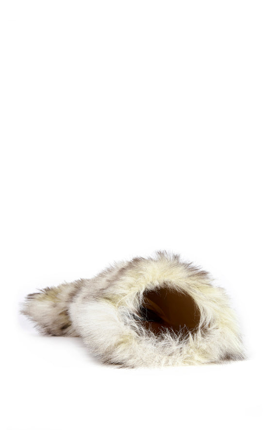 UPSTARTER-CREAMMULTI FAUX FUR STILETTO BOOT