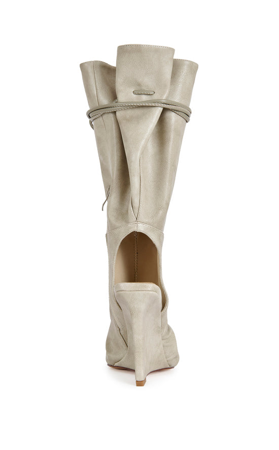 VAILEN-GREY SLOUCH WEDGE SANDAL BOOTIE