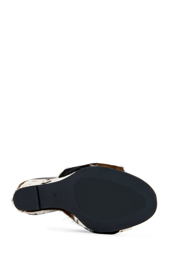 VASA-COW CALF HAIR WEDGE SANDAL