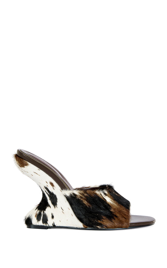 VASA-COW CALF HAIR WEDGE SANDAL