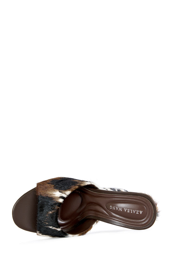 VASA-COW CALF HAIR WEDGE SANDAL