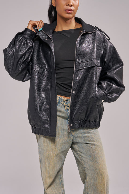 VERLANDER-BLACK BOMBER JACKET