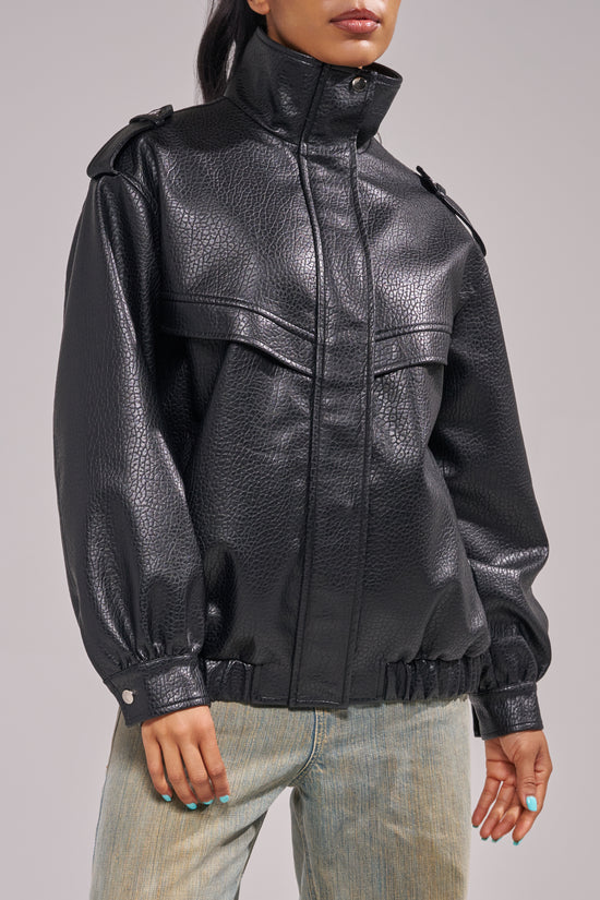 VERLANDER-BLACK BOMBER JACKET