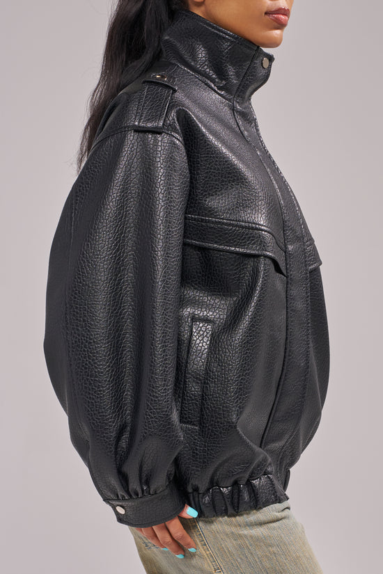 VERLANDER-BLACK BOMBER JACKET