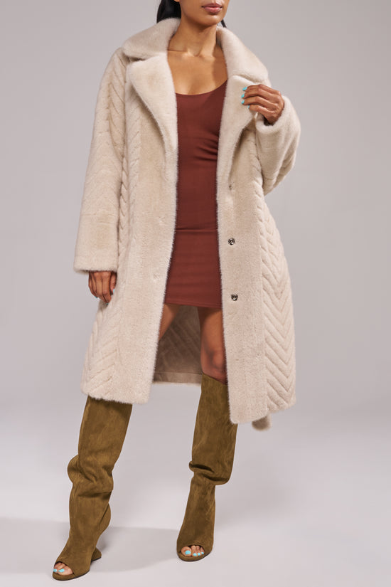 VERONICA-CREAM FAUX FUR COAT