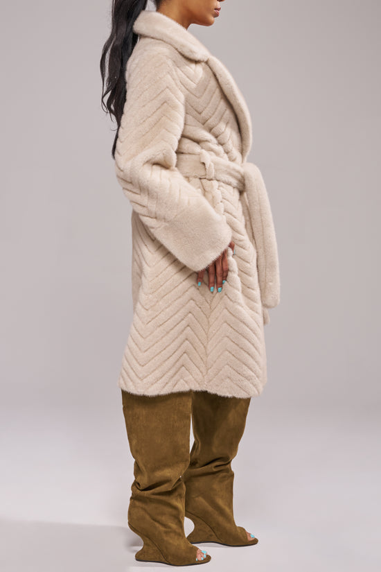 VERONICA-CREAM FAUX FUR COAT