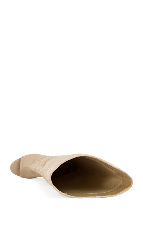 VINCENT-NUDE PEEP TOE WEDGE BOOT