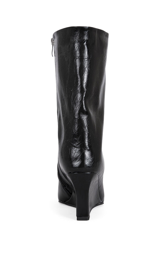 VINCI-BLACK WEDGE BOOTIE