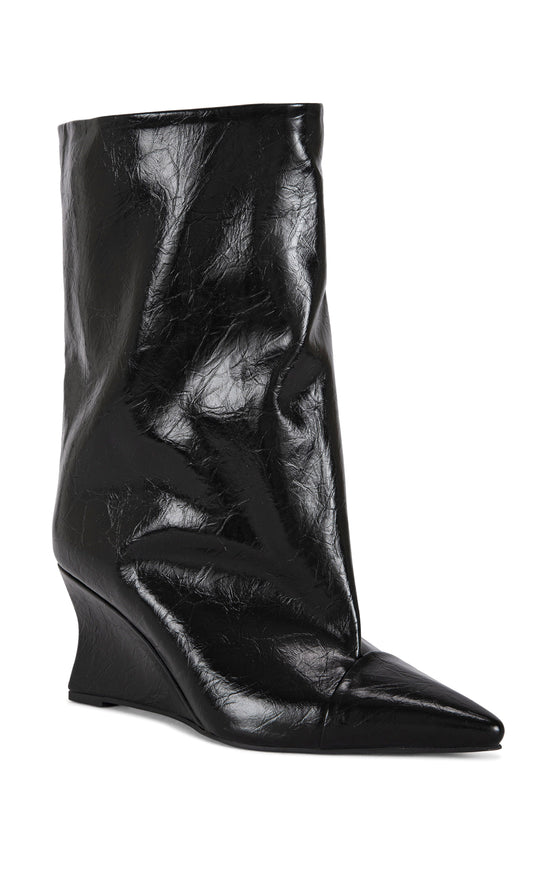 VINCI-BLACK WEDGE BOOTIE