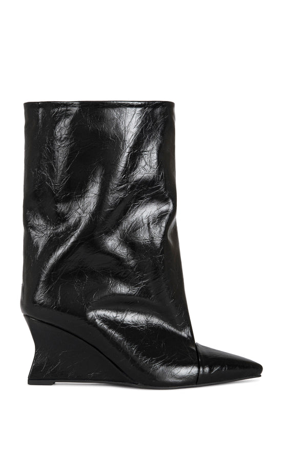VINCI-BLACK WEDGE BOOTIE