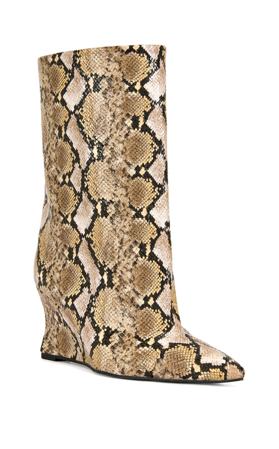 VINCI-SNAKE WEDGE BOOTIE