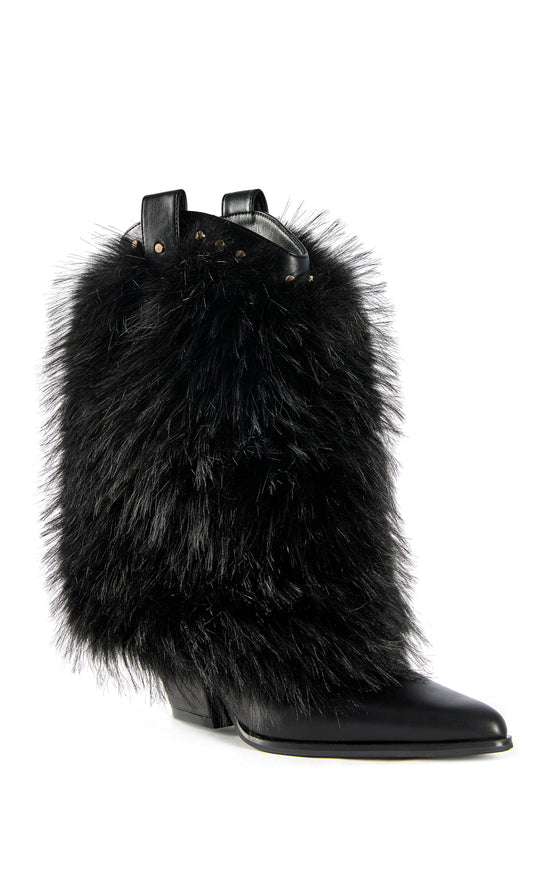 VIOLETTA-BLACK BLOCK HEELED BOOTIE