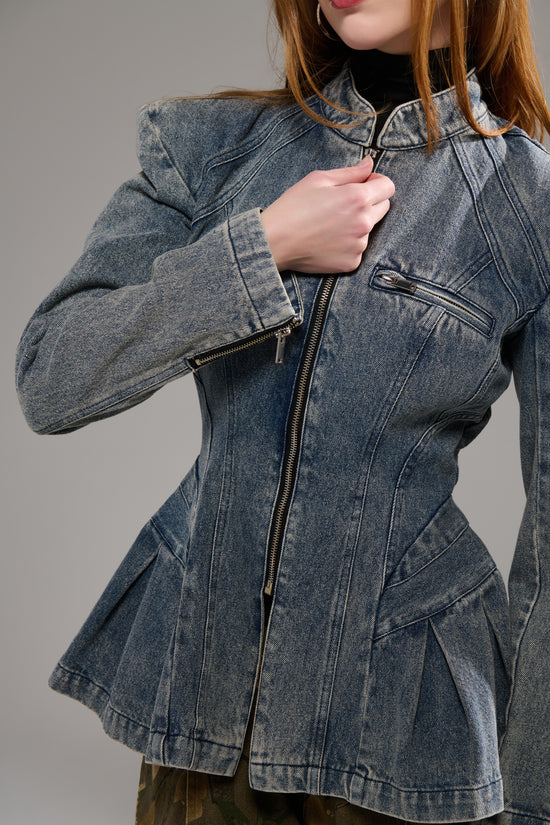 VIRELLE-DENIM STRUCTURED JACKET