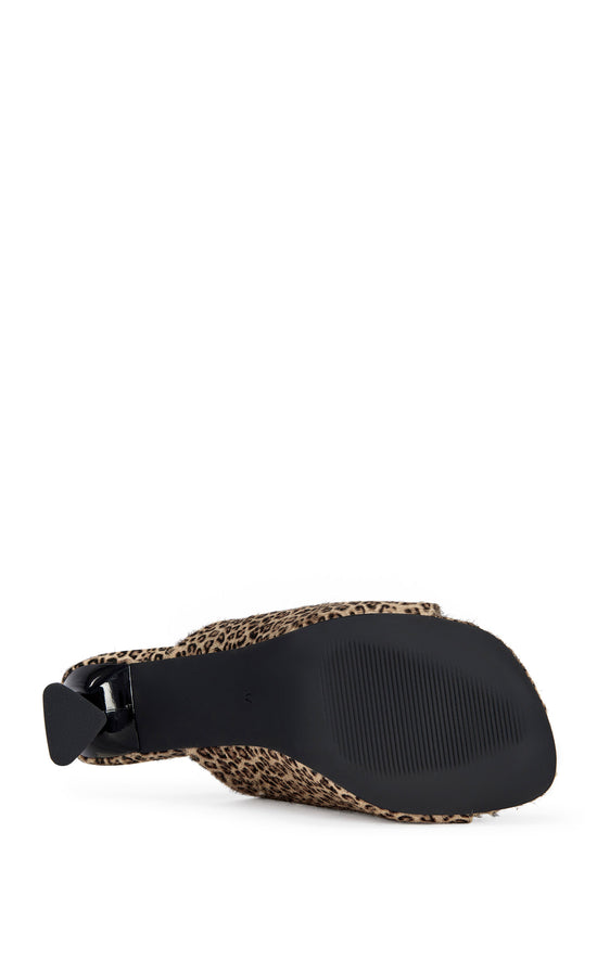 VIVARA-LEOPARD CALF HAIR HEELED SANDAL