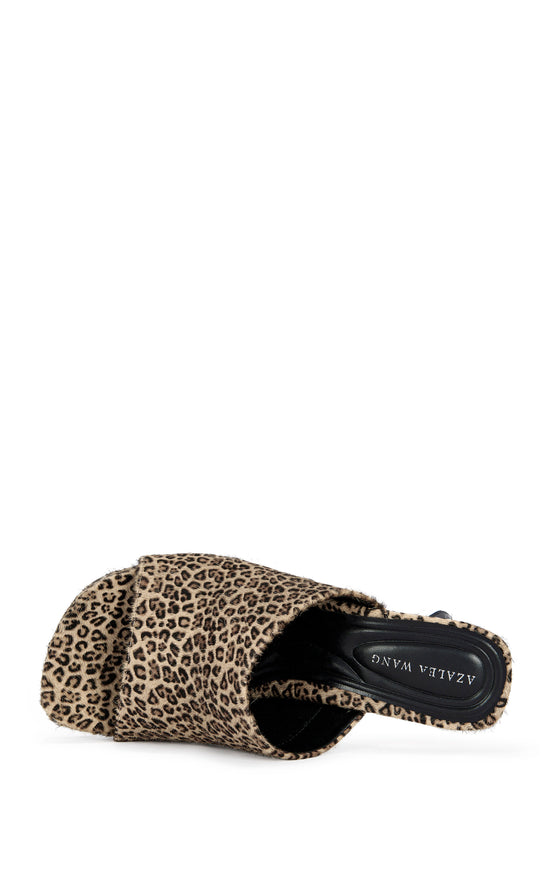 VIVARA-LEOPARD CALF HAIR HEELED SANDAL