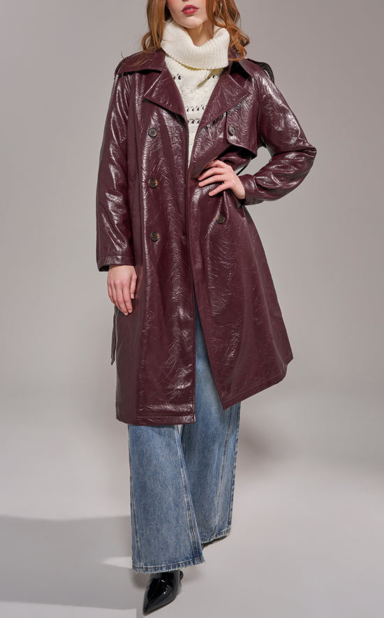 VIVIENNE-MERLOT TRENCH COAT