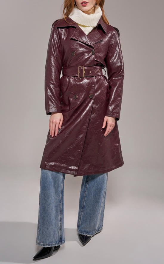 VIVIENNE-MERLOT TRENCH COAT