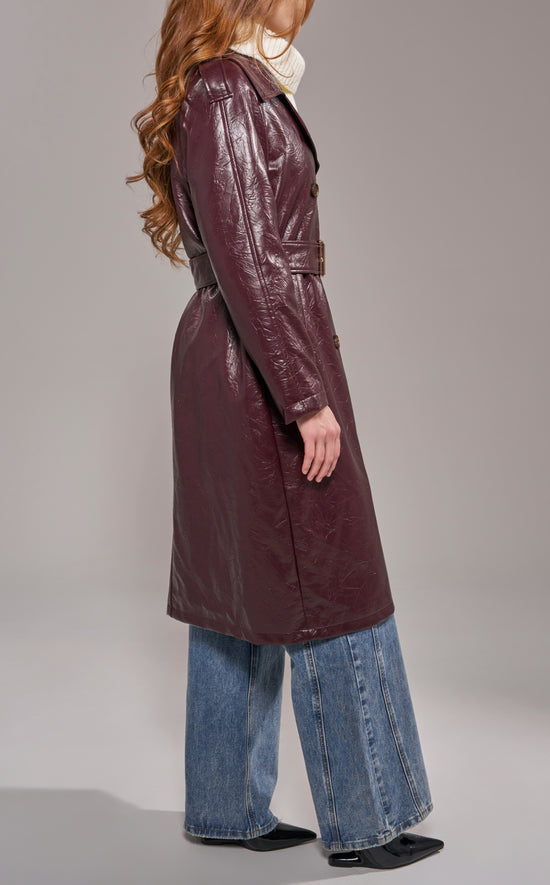 VIVIENNE-MERLOT TRENCH COAT