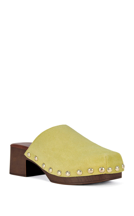 WALINDA-CITRON GENUINE SUEDE STUDDED CLOG