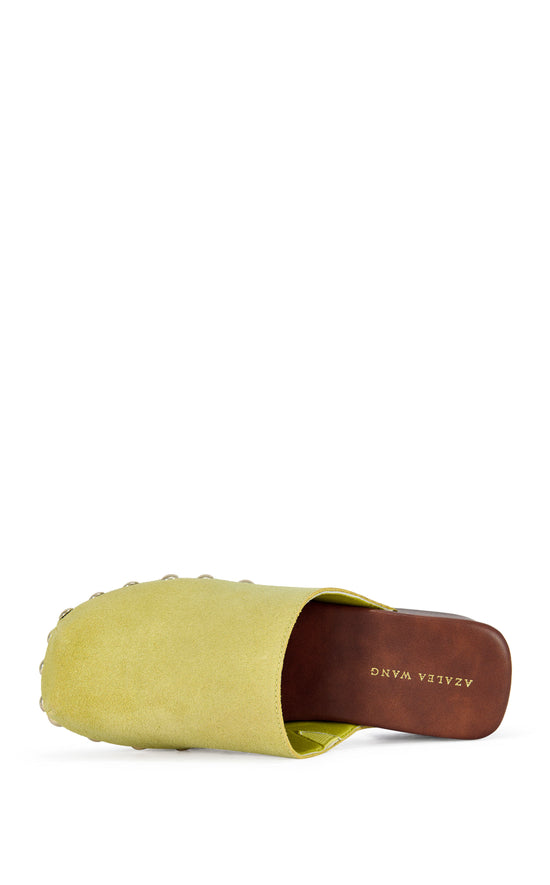 WALINDA-CITRON GENUINE SUEDE STUDDED CLOG