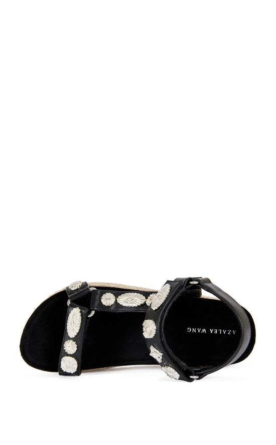 WATKINS-BLACK WESTERN FLATFORM SANDAL