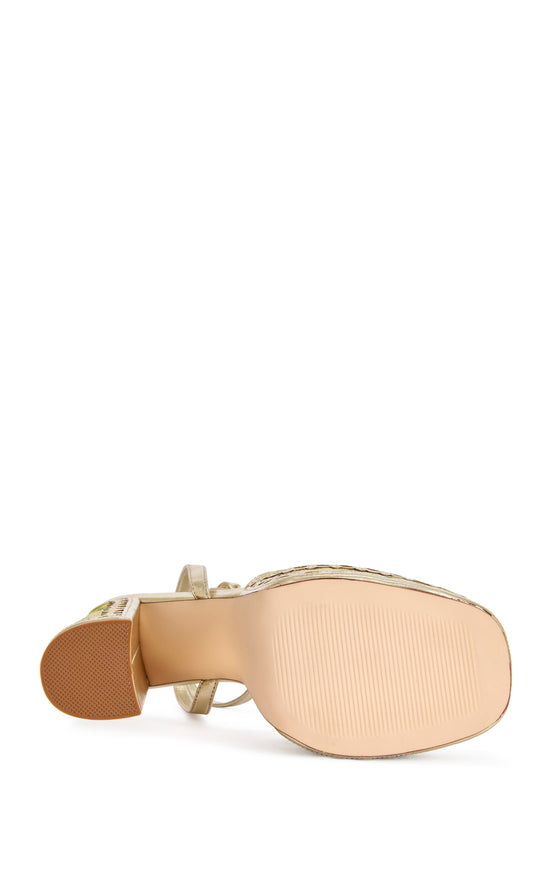 WENDA-GREENMULTI PLATFORM BROCADE SANDAL